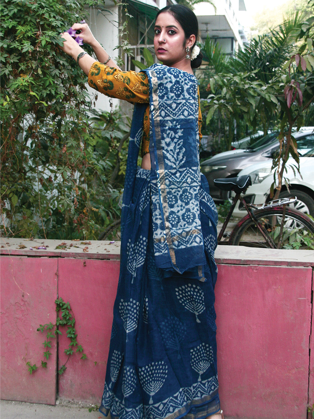 Dabu Kota Doria Natural Dyed Saree