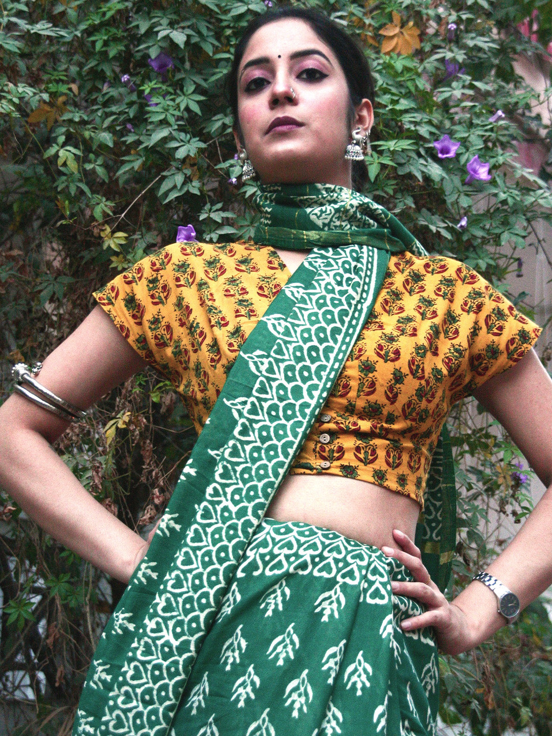 Chanderi Block Printed Natural Dyed Saree