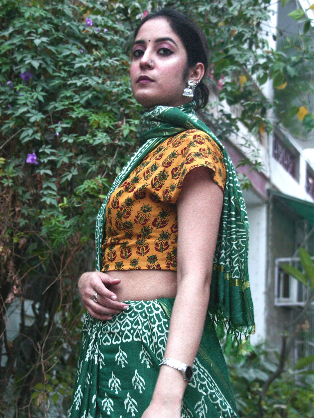 Chanderi Block Printed Natural Dyed Saree