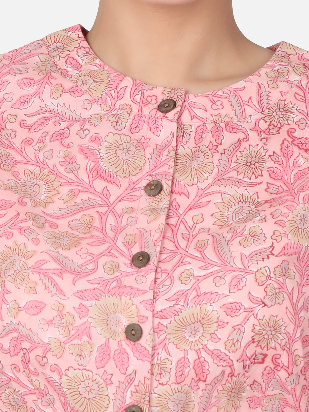 Floral Printed Cotton Saree Blouse