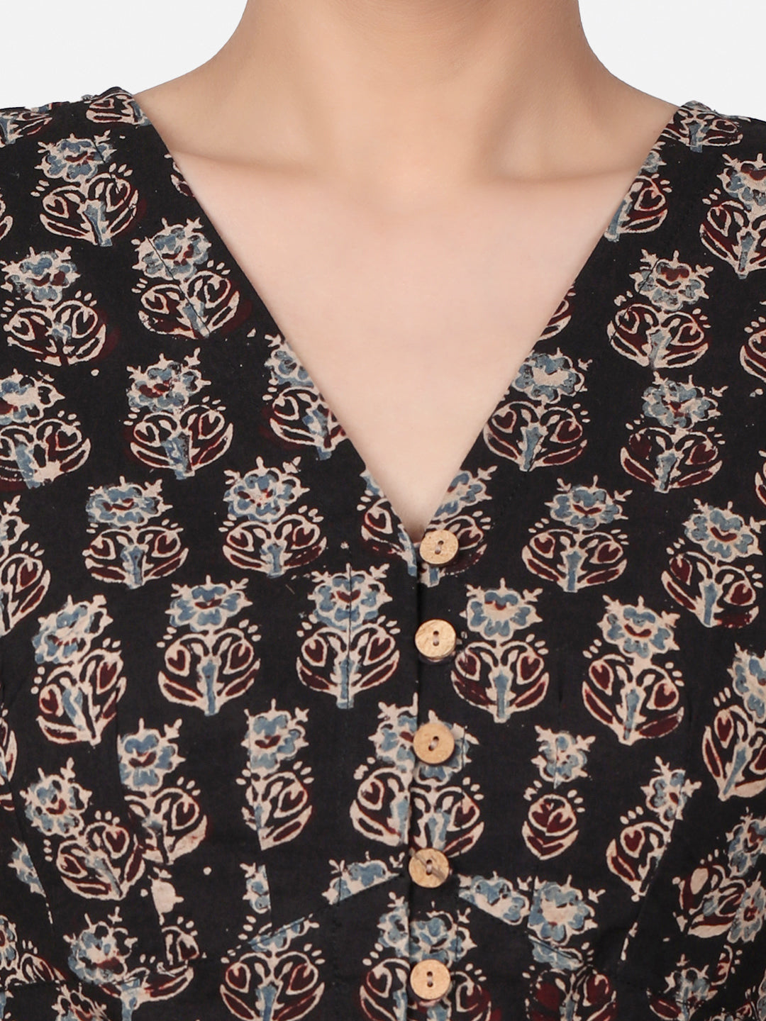 Black Cotton Saree Blouse