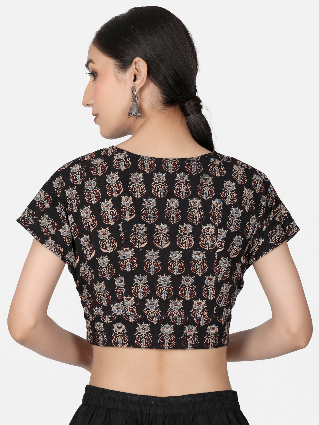 Black Cotton Saree Blouse