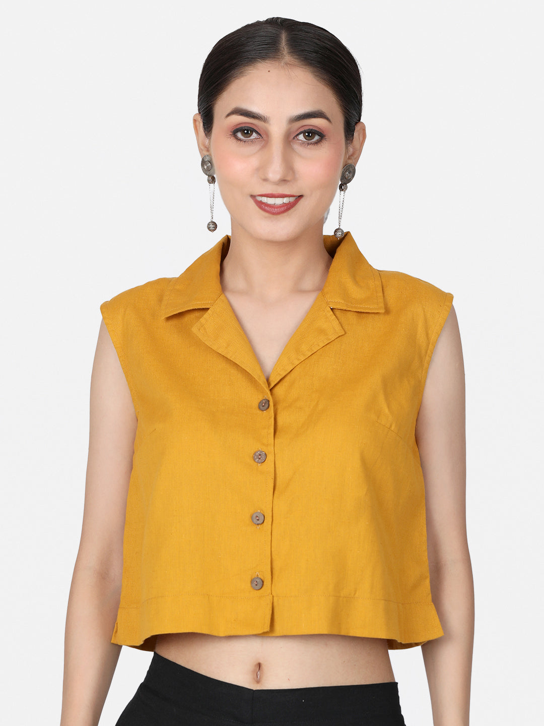 Mustard Cotton Crop Top