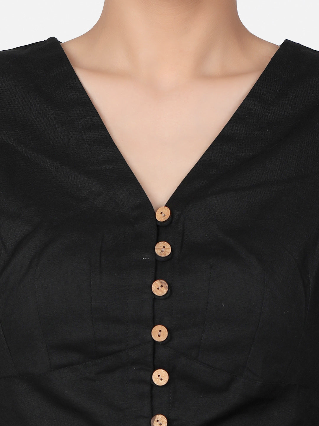 Black Cotton Saree Blouse