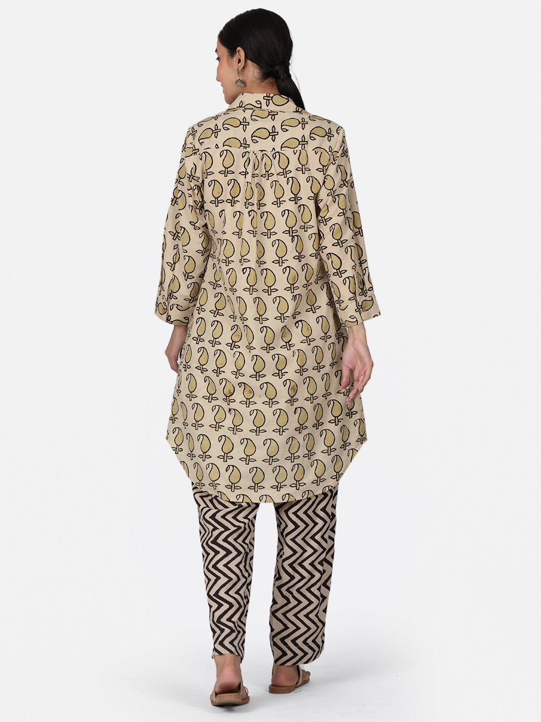 Beige Paisley Kurta