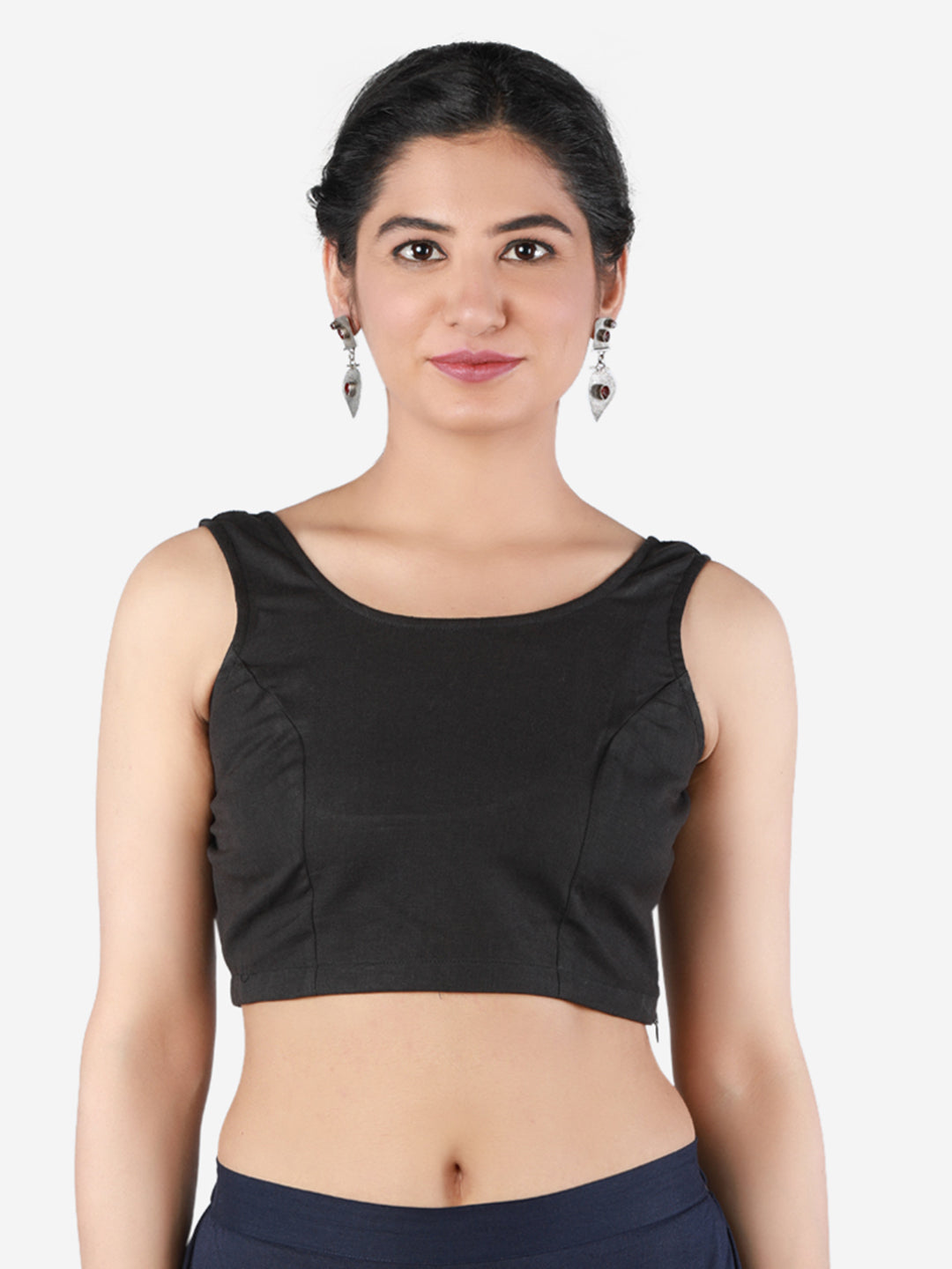 Black Cotton Saree Blouse