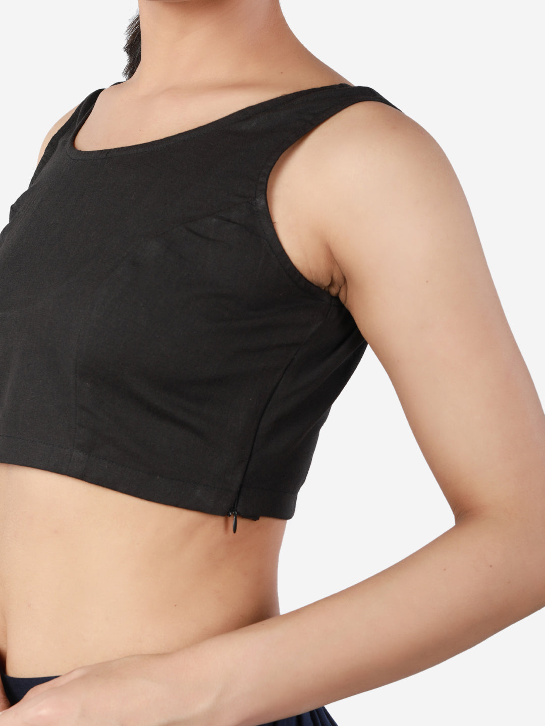 Black Cotton Saree Blouse