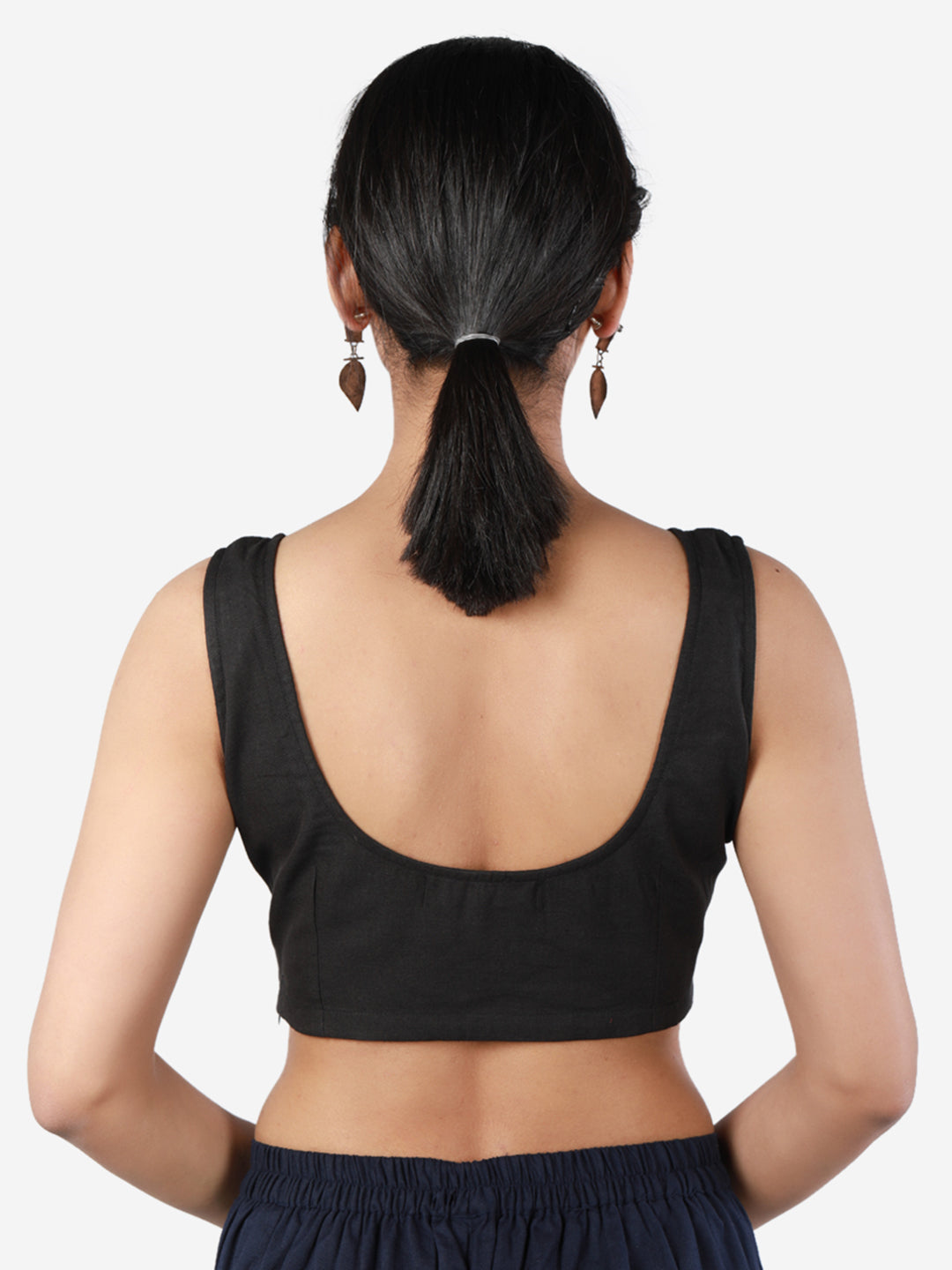 Black Cotton Saree Blouse