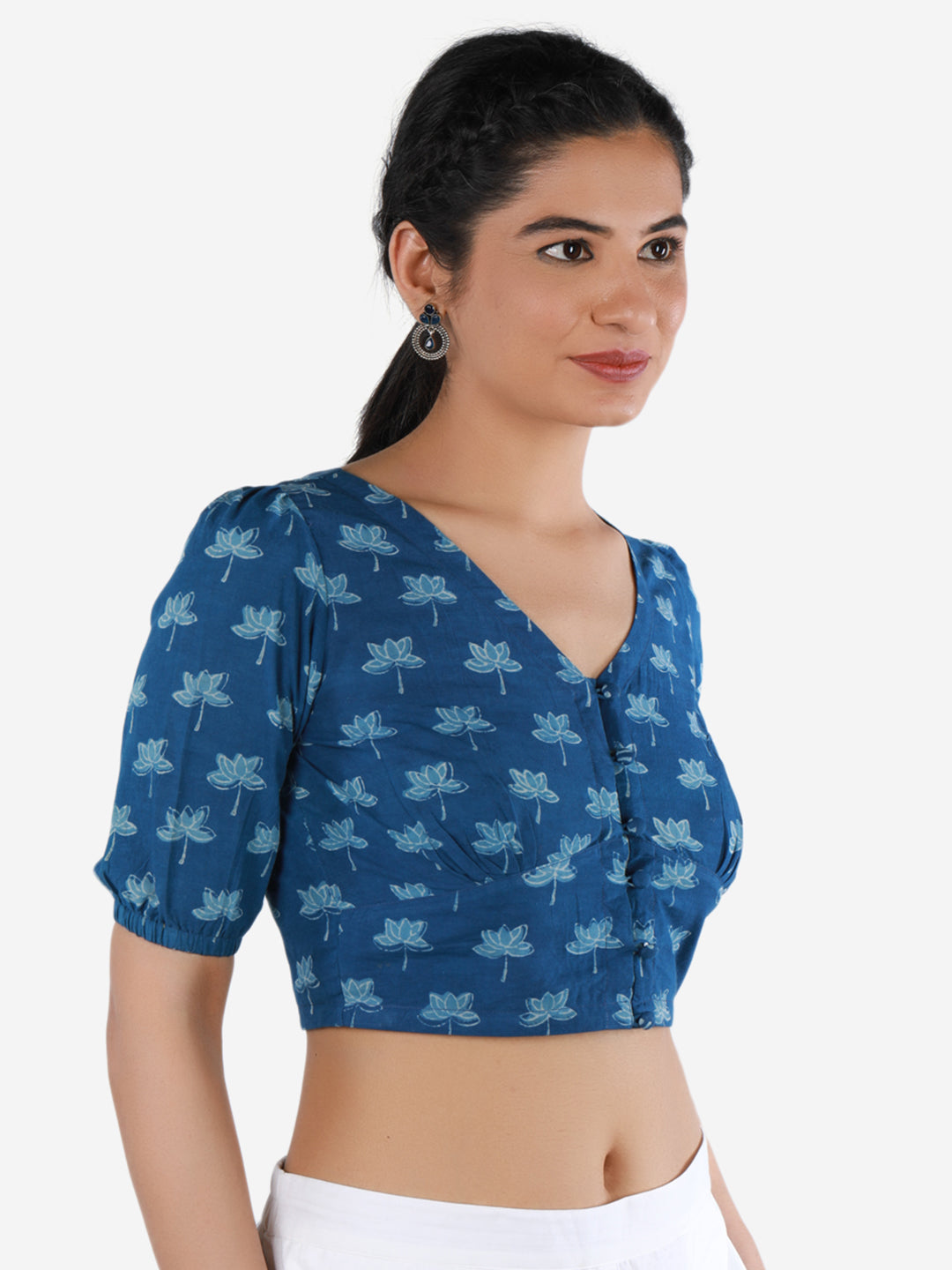 Printed Cotton Saree Blouse