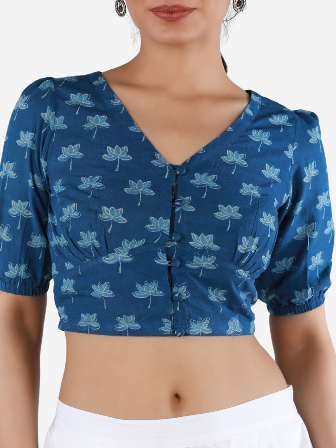 Printed Cotton Saree Blouse