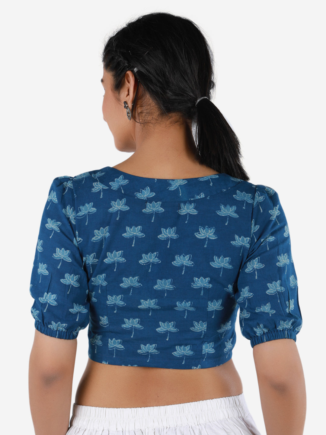 Printed Cotton Saree Blouse