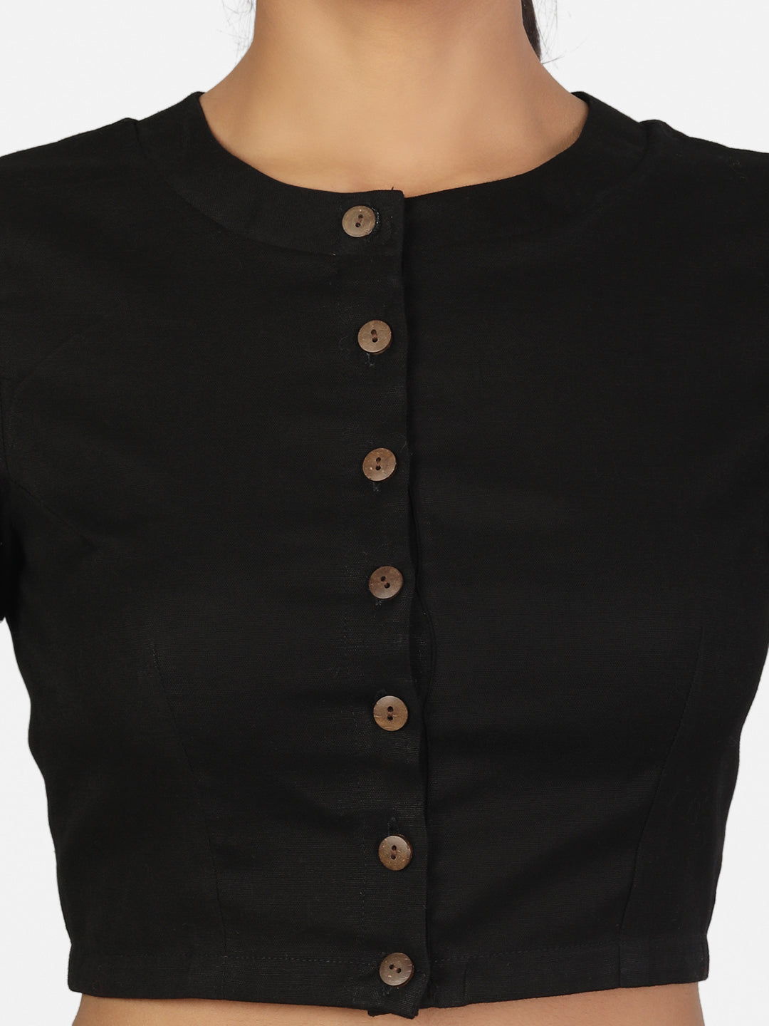 Black Cotton Saree Blouse
