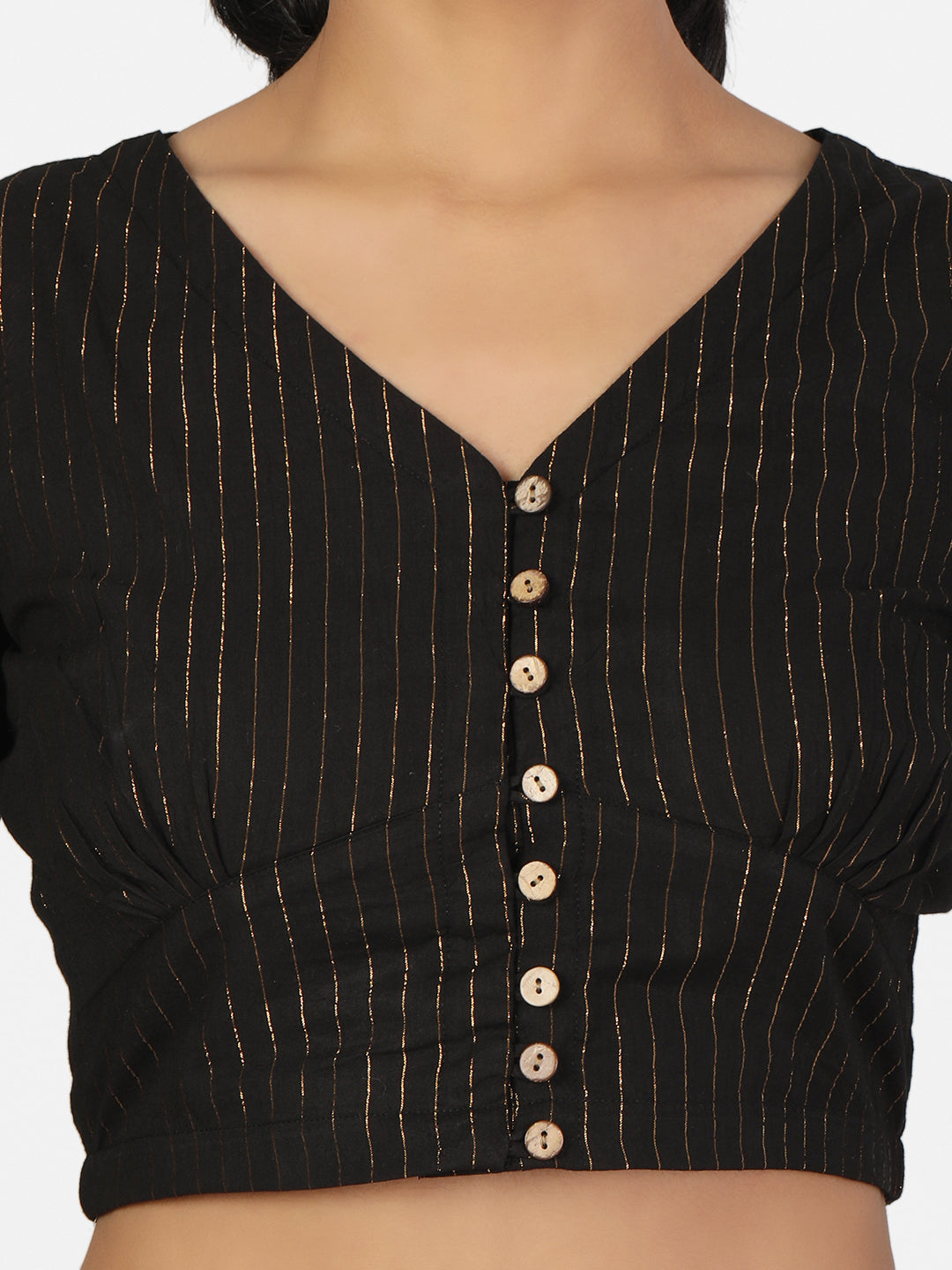 Black Cotton Saree Blouse