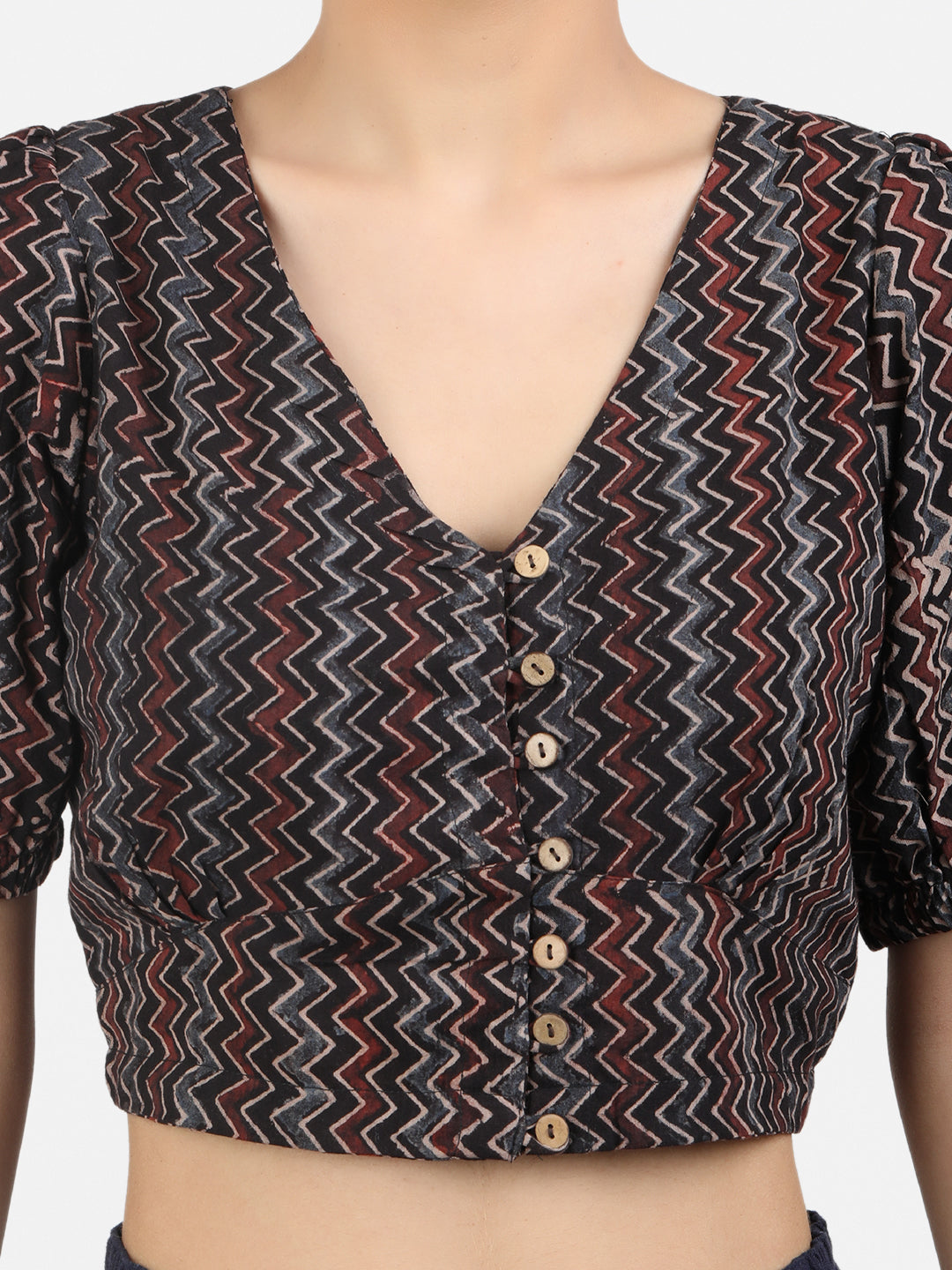 Black Cotton Saree Blouse