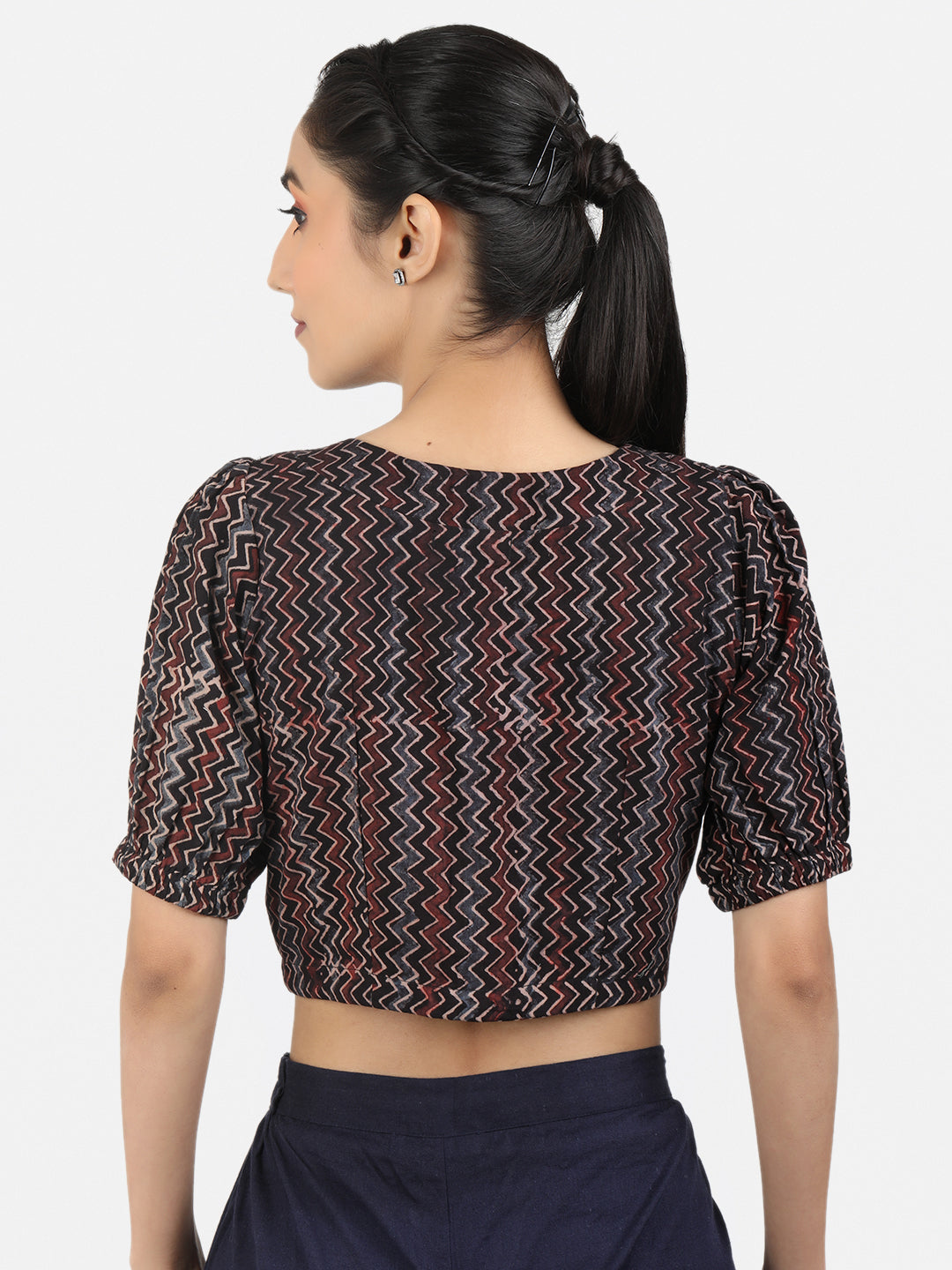 Black Cotton Saree Blouse