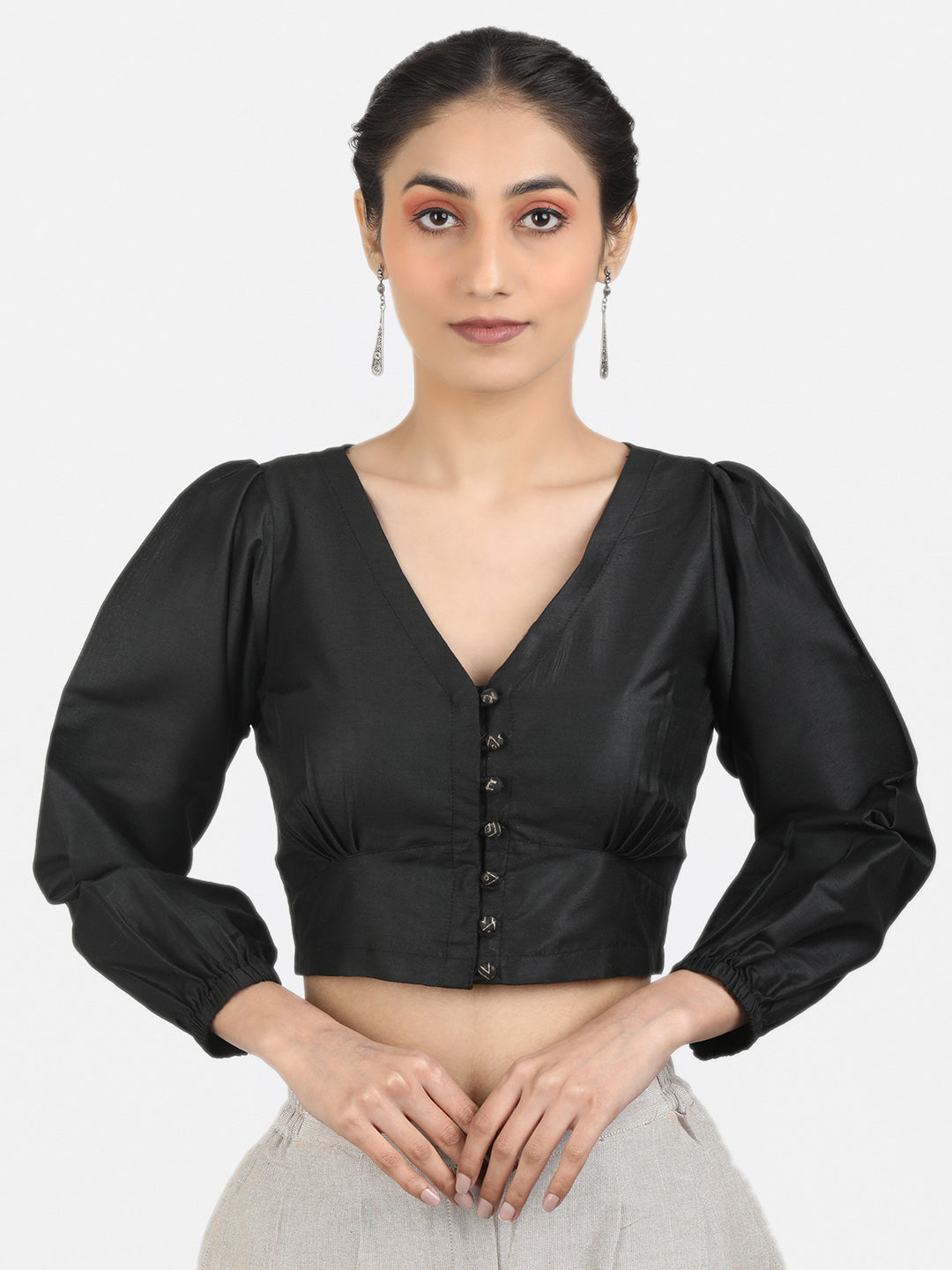 Black Art Silk Saree Blouse