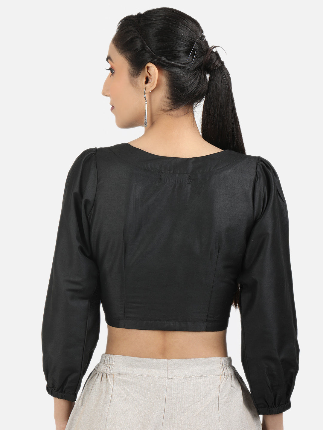 Black Art Silk Saree Blouse