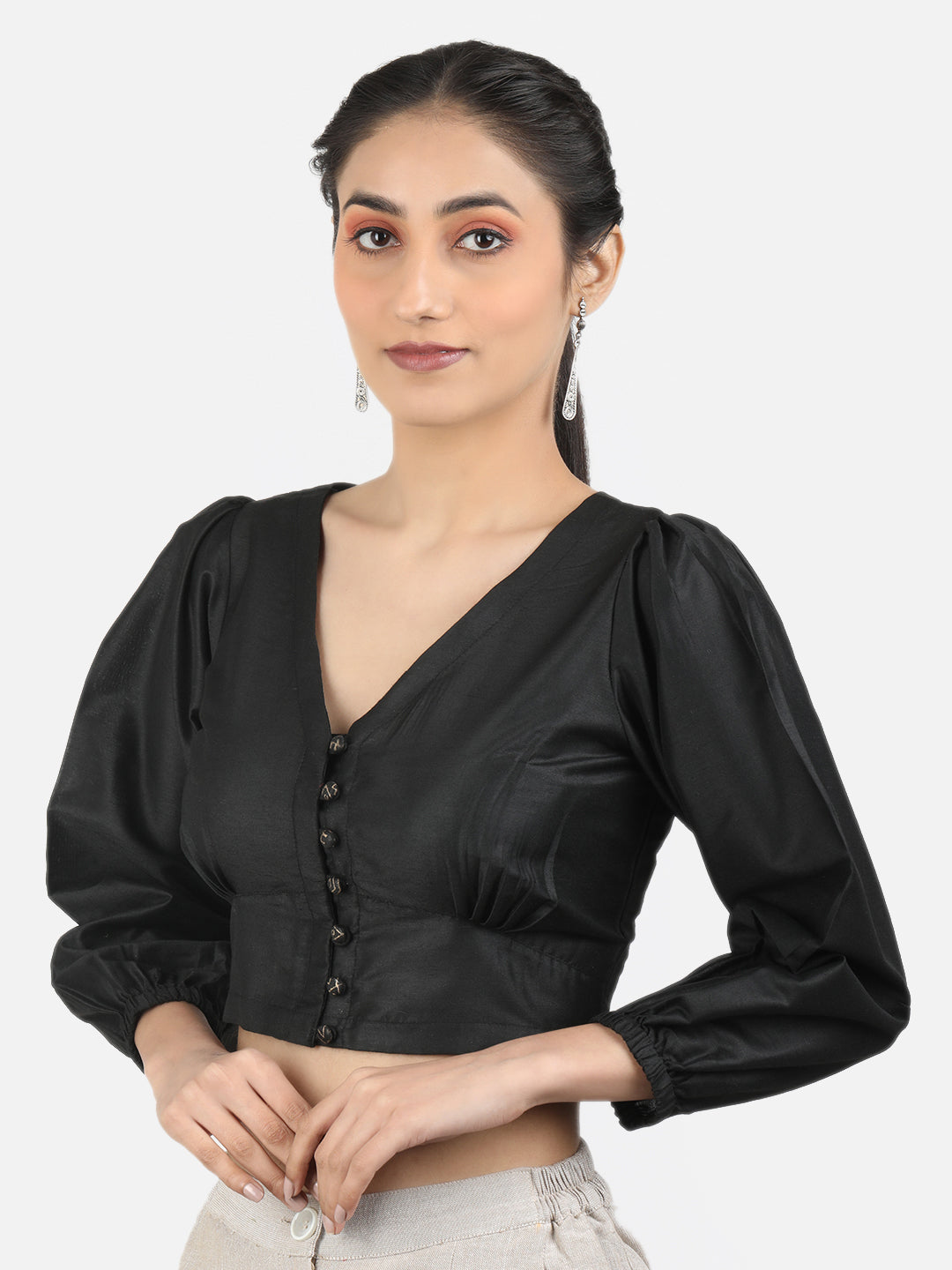 Black Art Silk Saree Blouse
