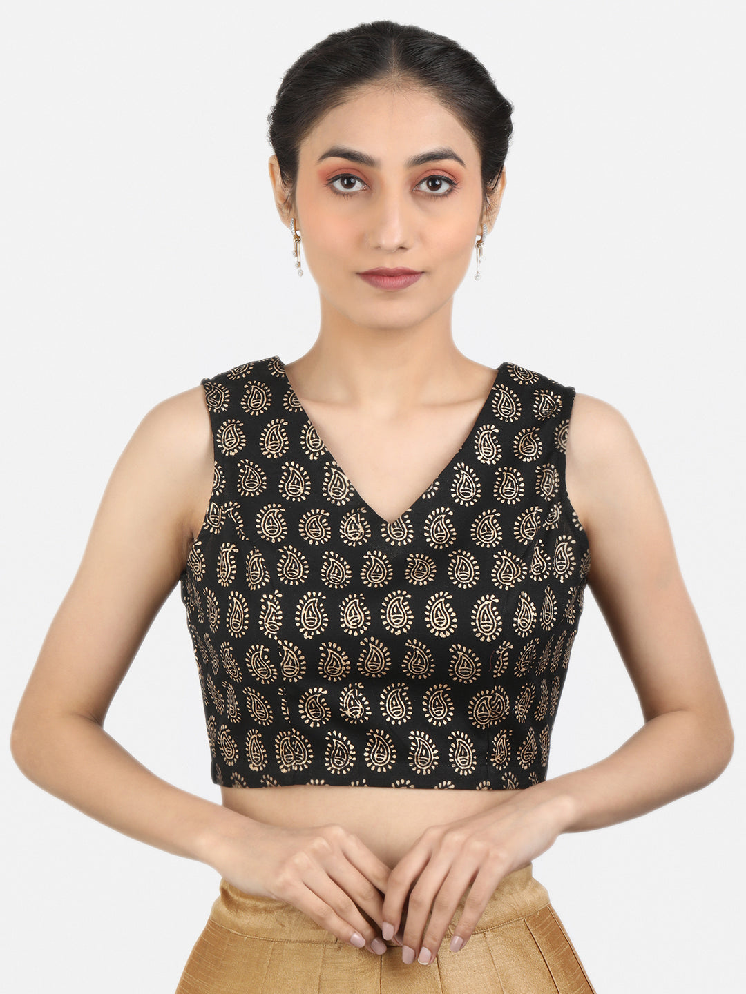 Black Cotton Saree Blouse