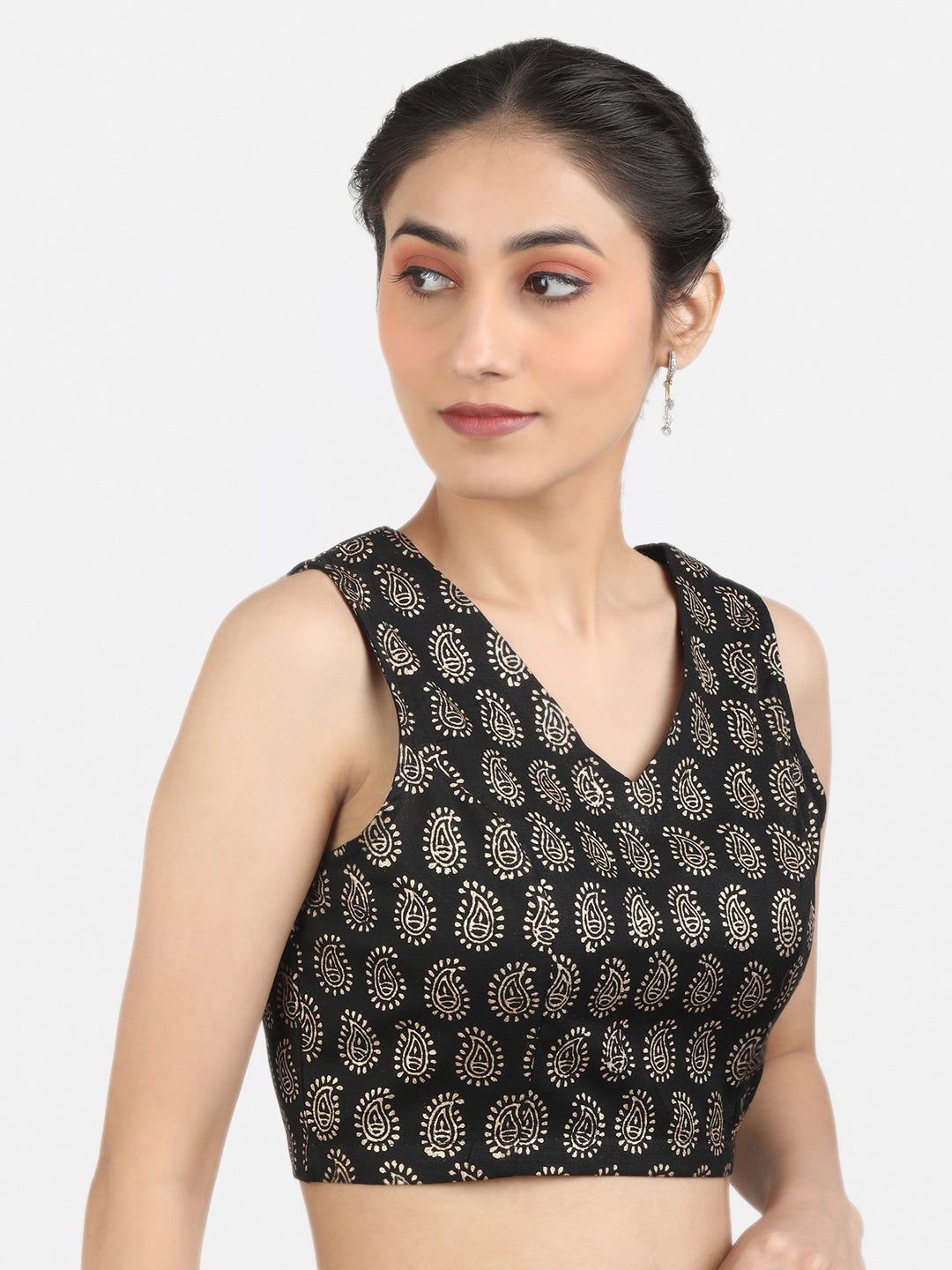Black Cotton Saree Blouse
