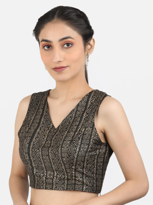 Black Art Silk Saree Blouse