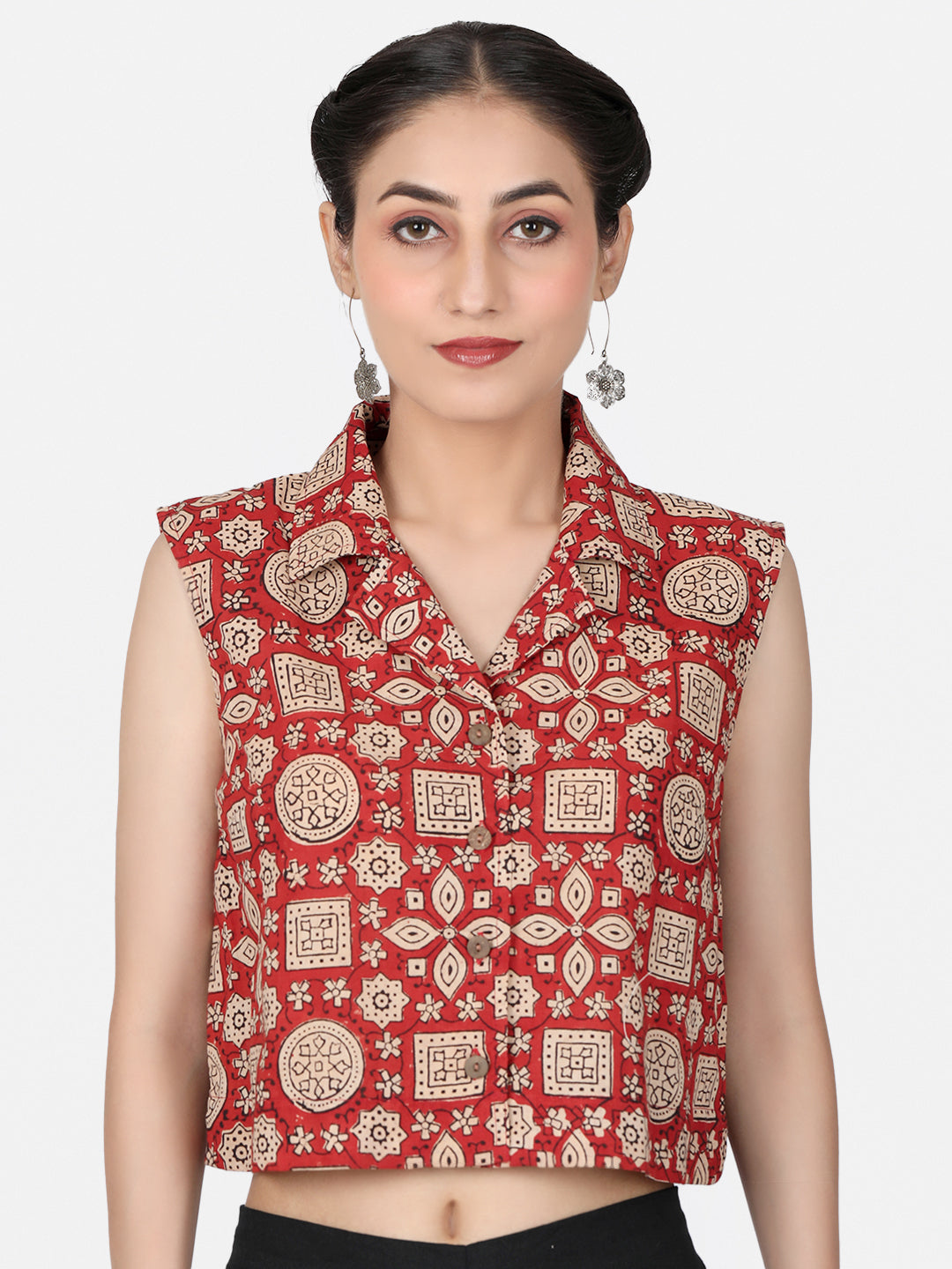 Ajrakh Cotton Crop Top