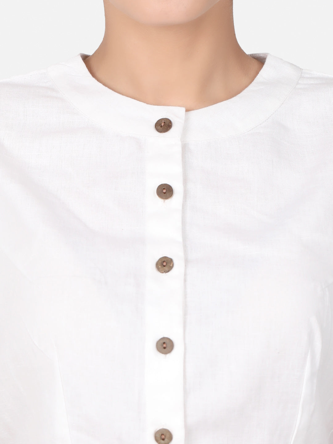 White solid Cotton Ready To Wear Saree Blouse