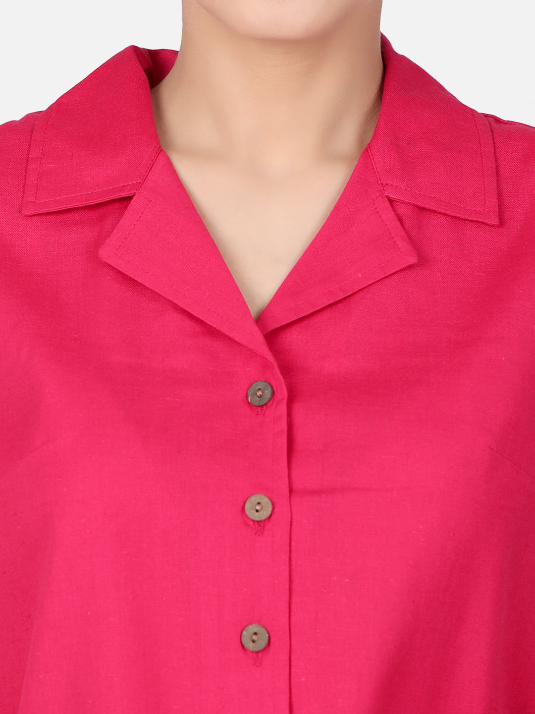 Magenta Cotton Crop Top