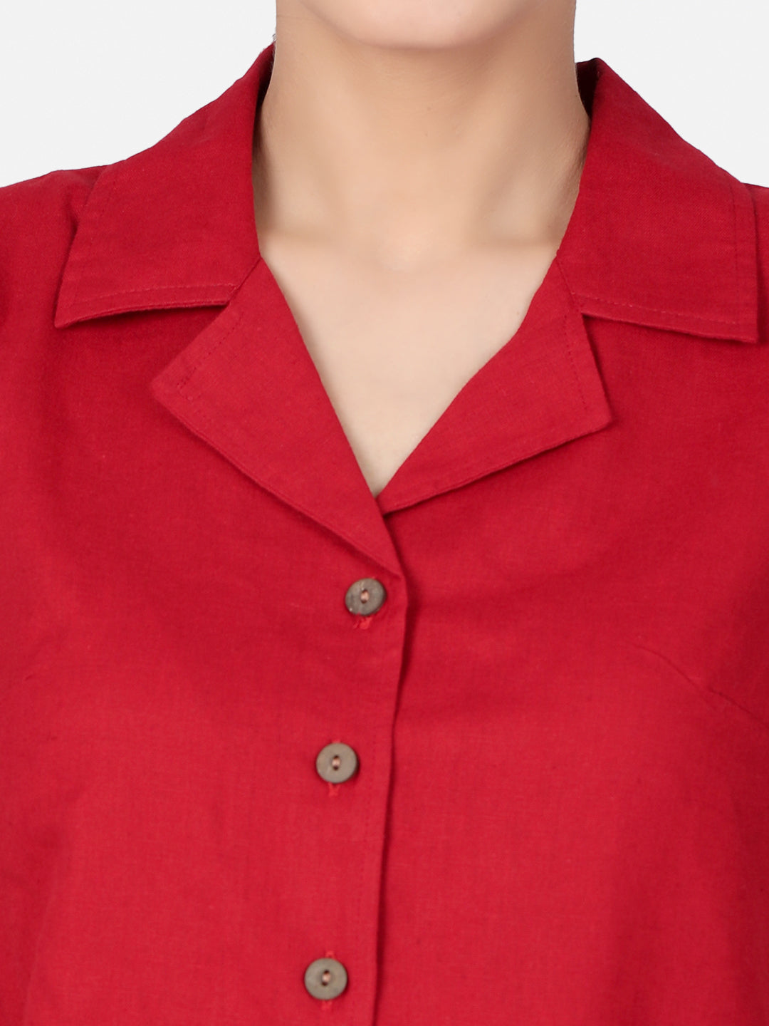 Red Cotton Crop Top