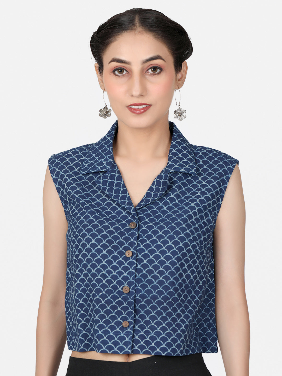 Indigo Cotton Crop Top