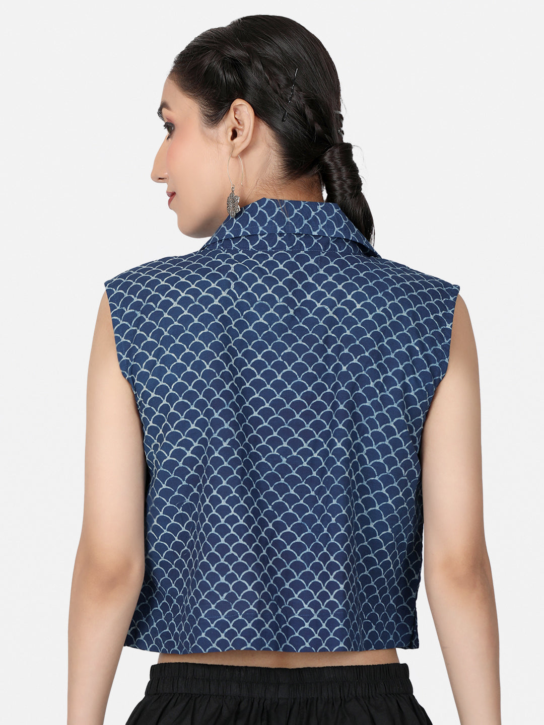 Indigo Cotton Crop Top