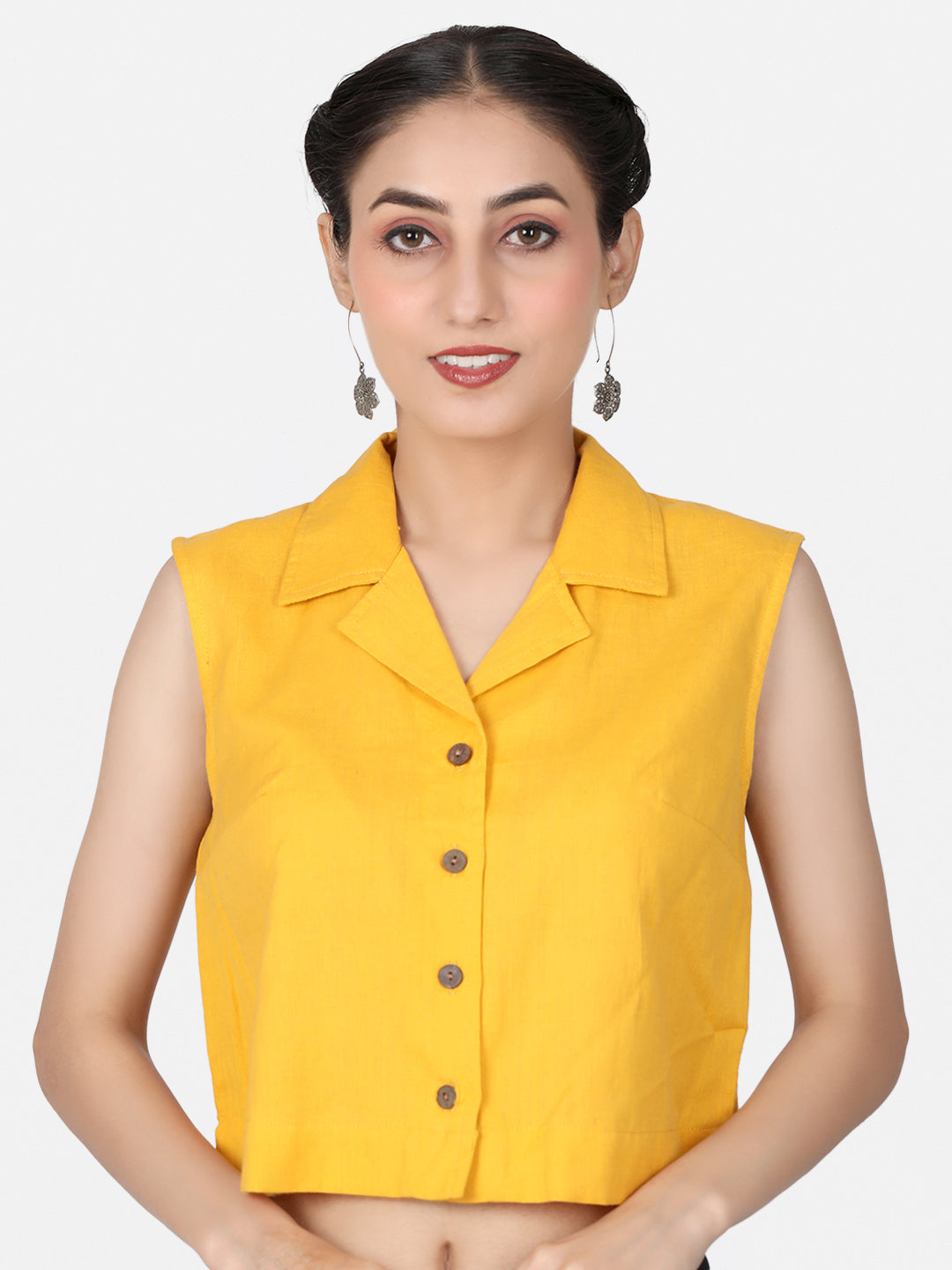 Yellow Cotton Crop Top