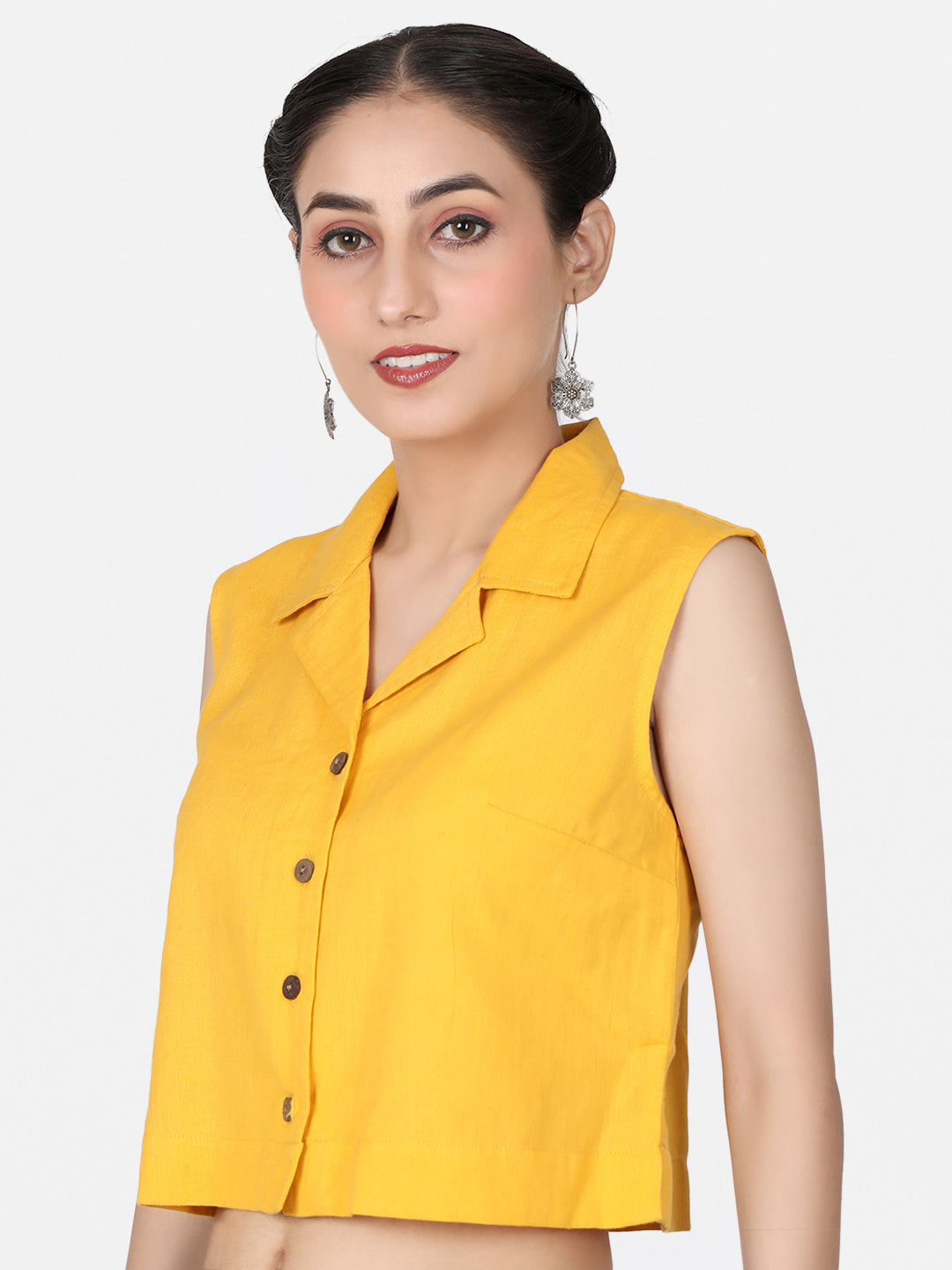 Yellow Cotton Crop Top