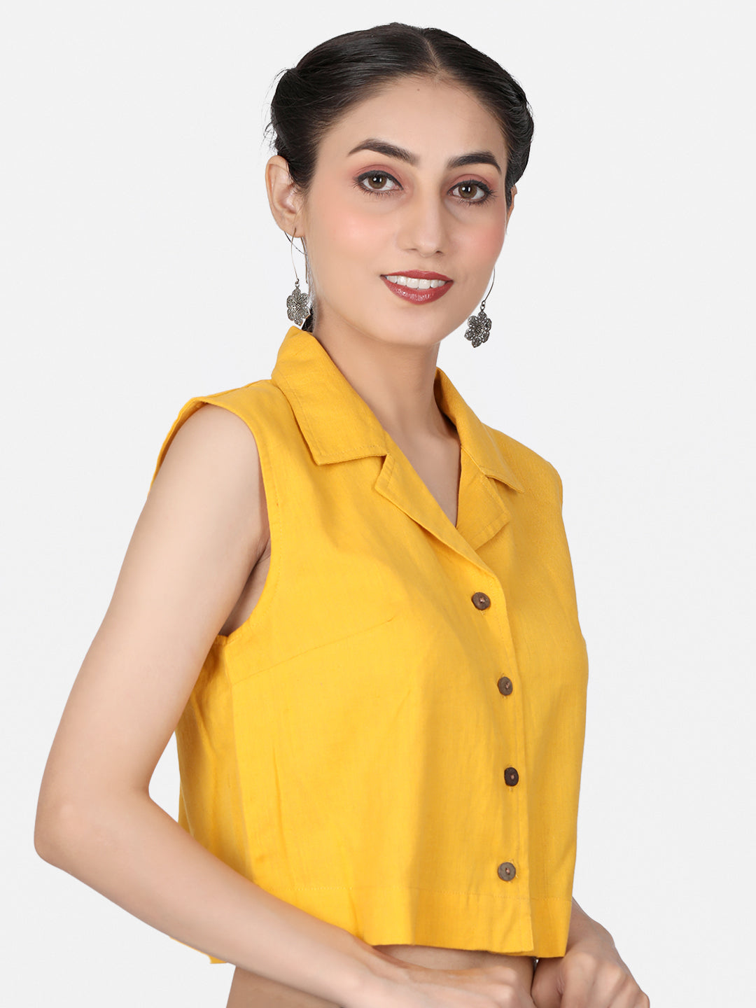 Yellow Cotton Crop Top