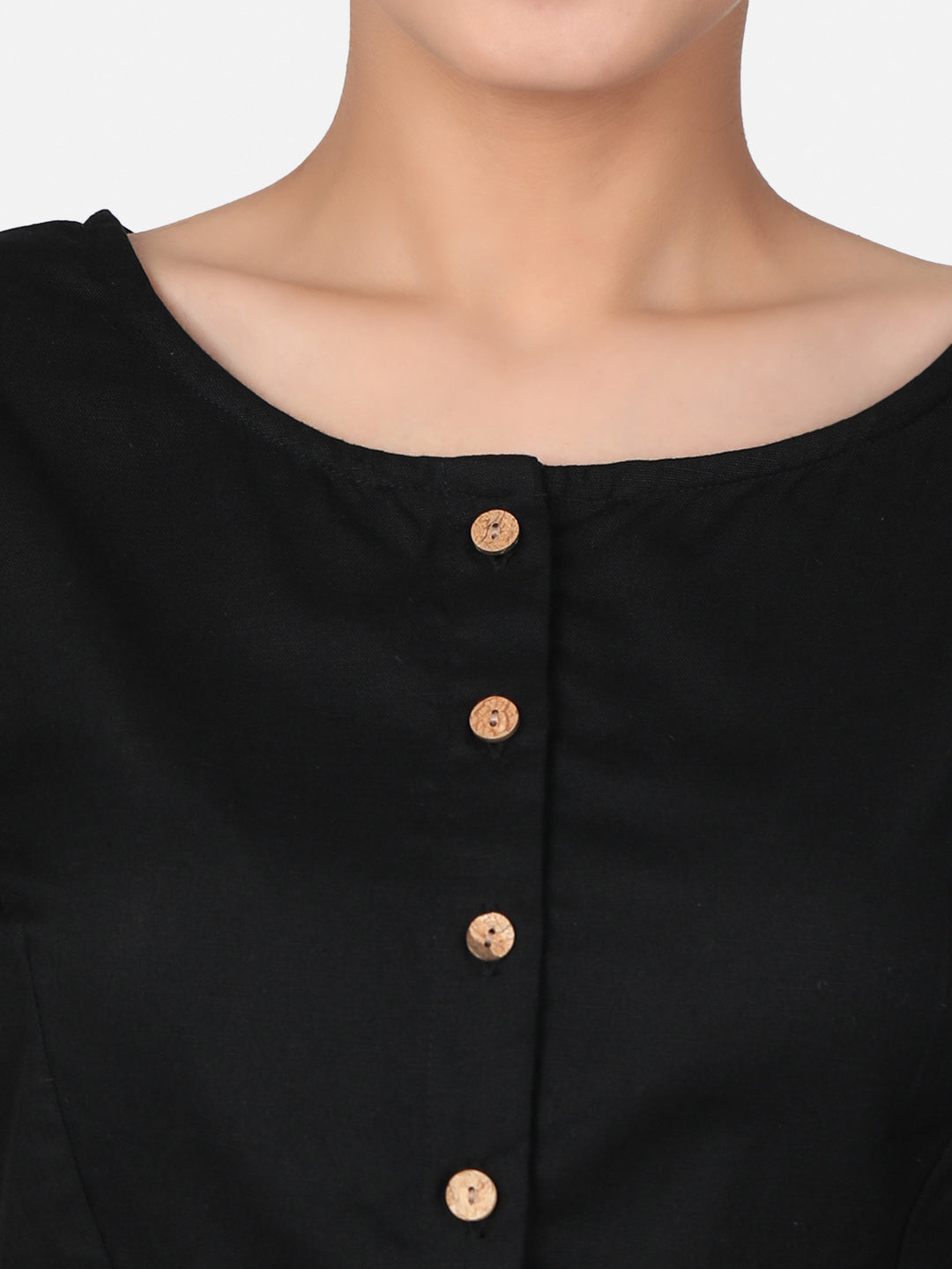 Black Cotton Saree Blouse
