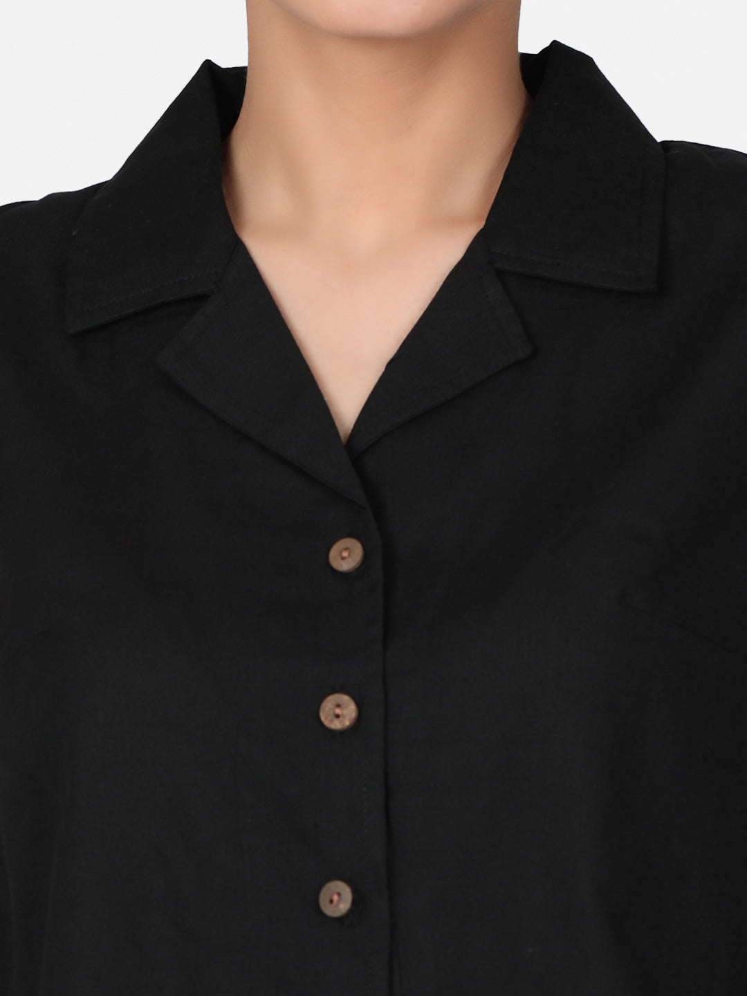 Black Cotton Crop Top