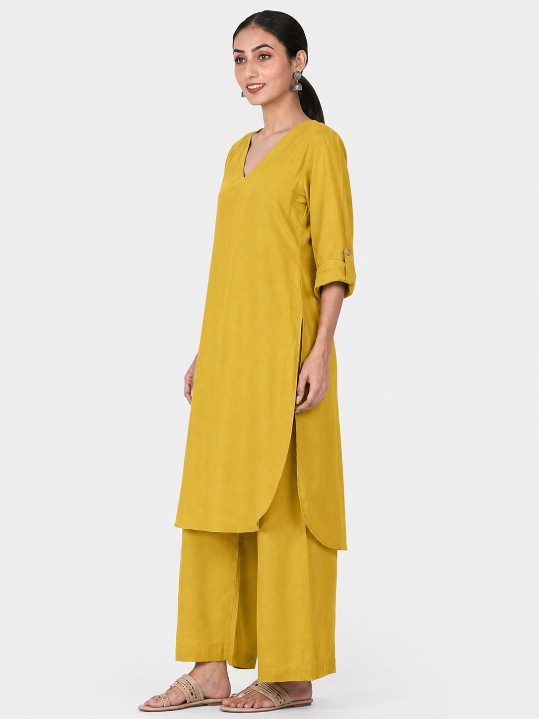 Yellow Mul Cotton Gauze Co-ord Set