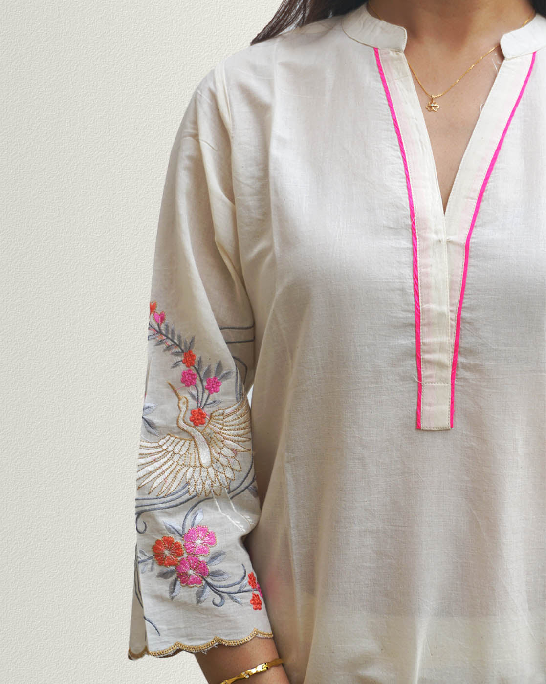 Pink Floral Cotton Cambric Co-ord Set