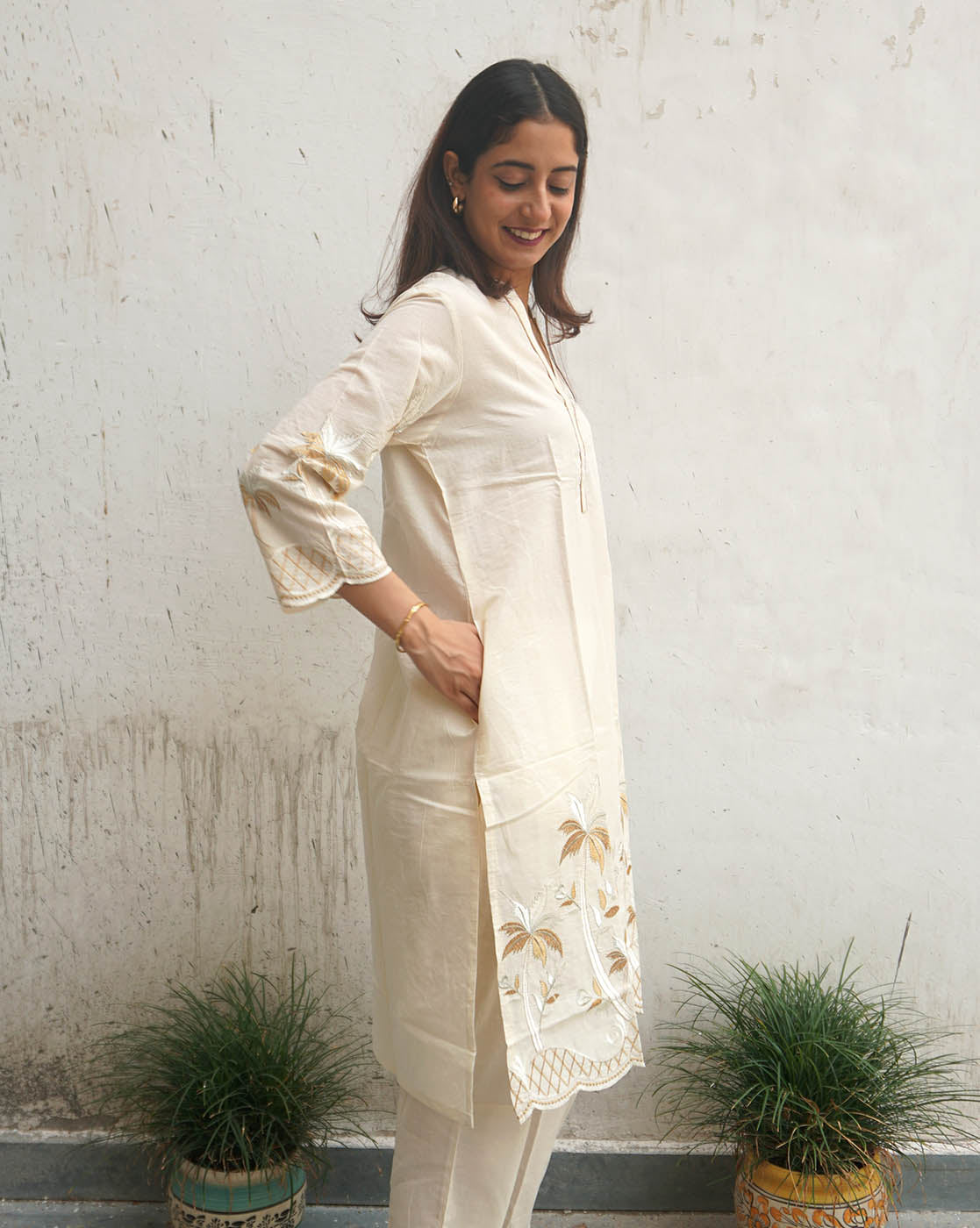 Embroidered Cotton Cambric Co-ord Set