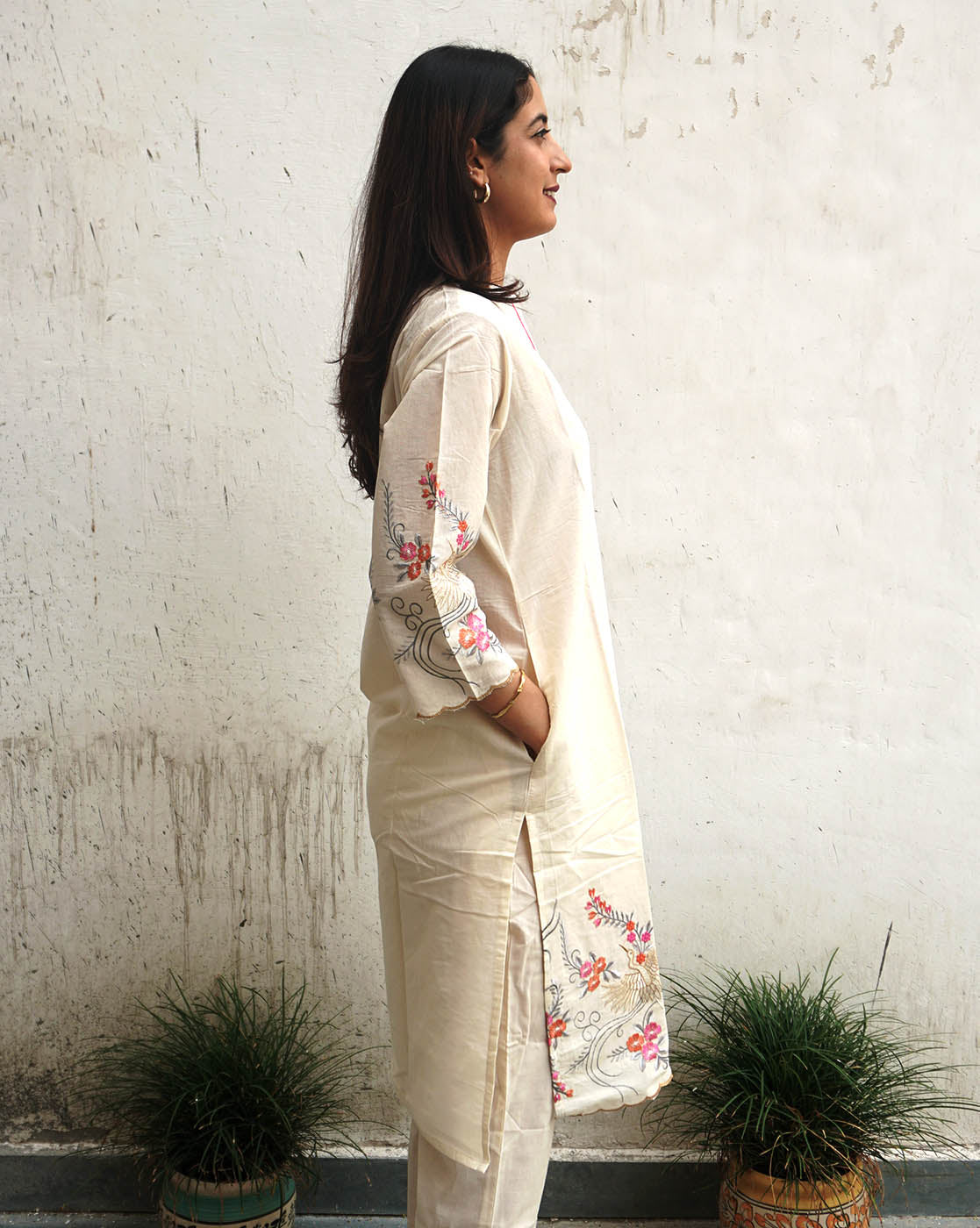 Pink Floral Cotton Cambric Co-ord Set