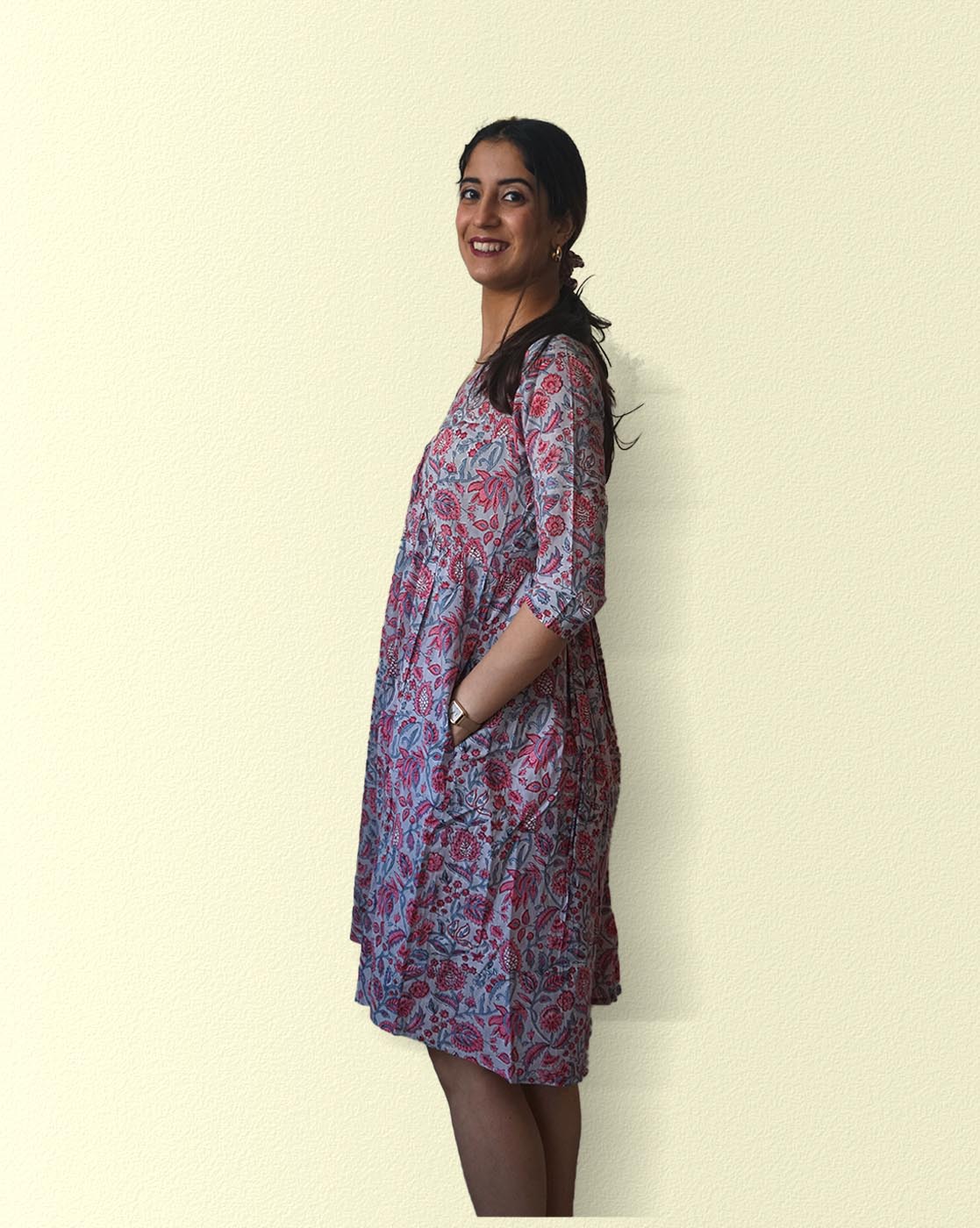 Alia Cut Floral Dress