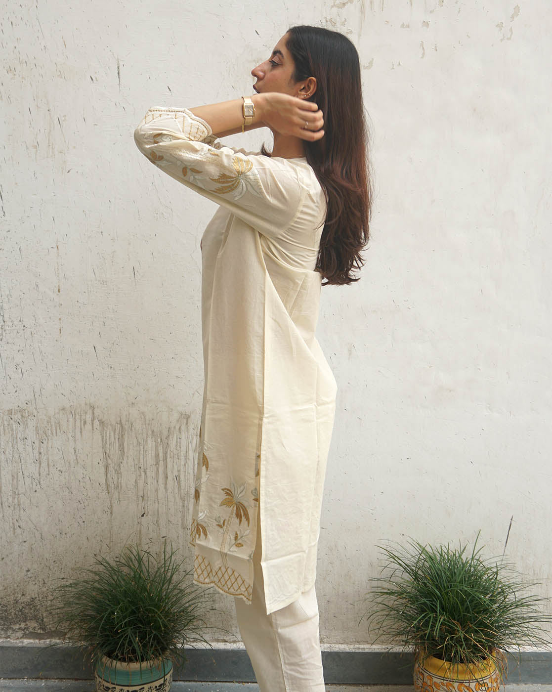 Embroidered Cotton Cambric Co-ord Set