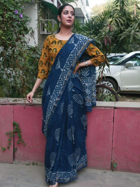 Dabu Kota Doria Natural Dyed Saree