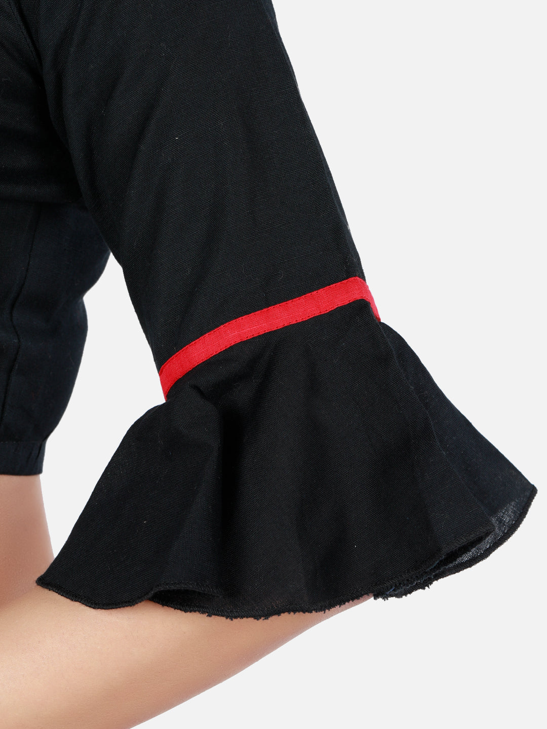 Black Cotton Saree Blouse