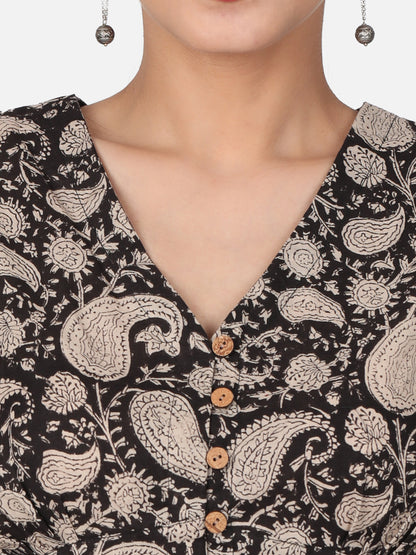 Black Cotton Saree Blouse