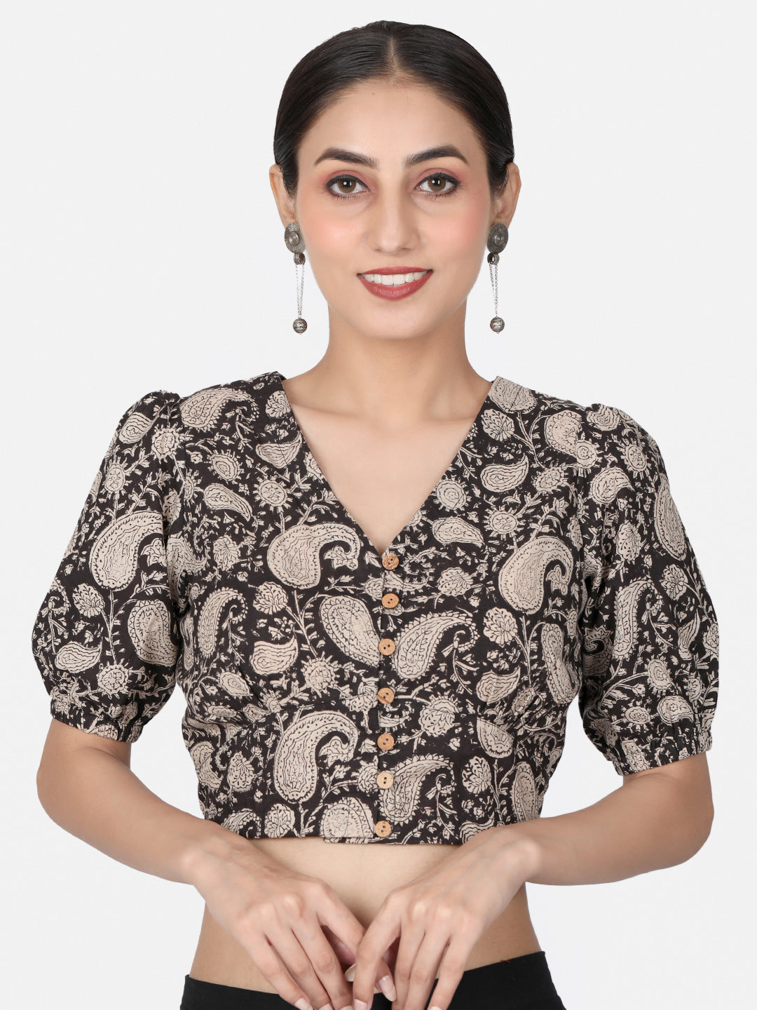 Black Cotton Saree Blouse