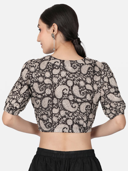 Black Cotton Saree Blouse