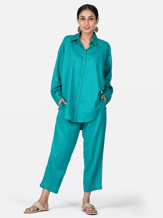 Teal Cotton Co-Ord Set