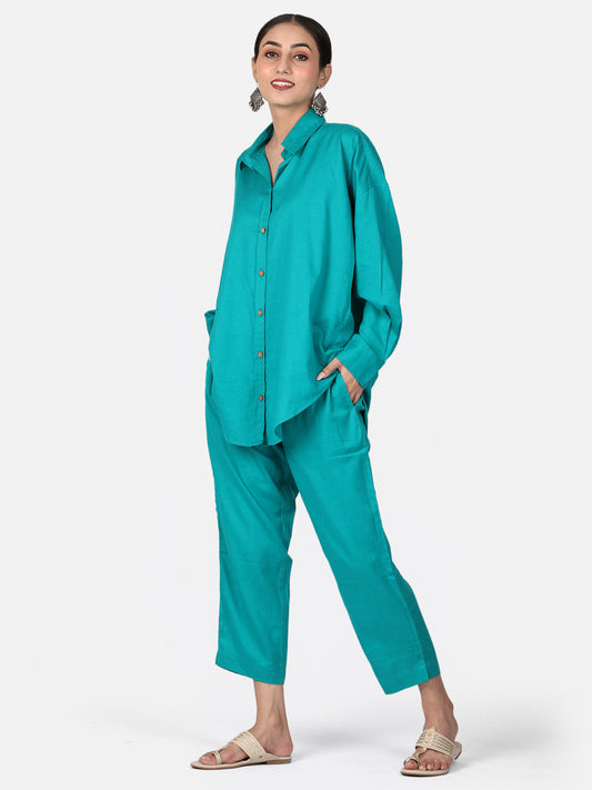 Teal Cotton Co-Ord Set