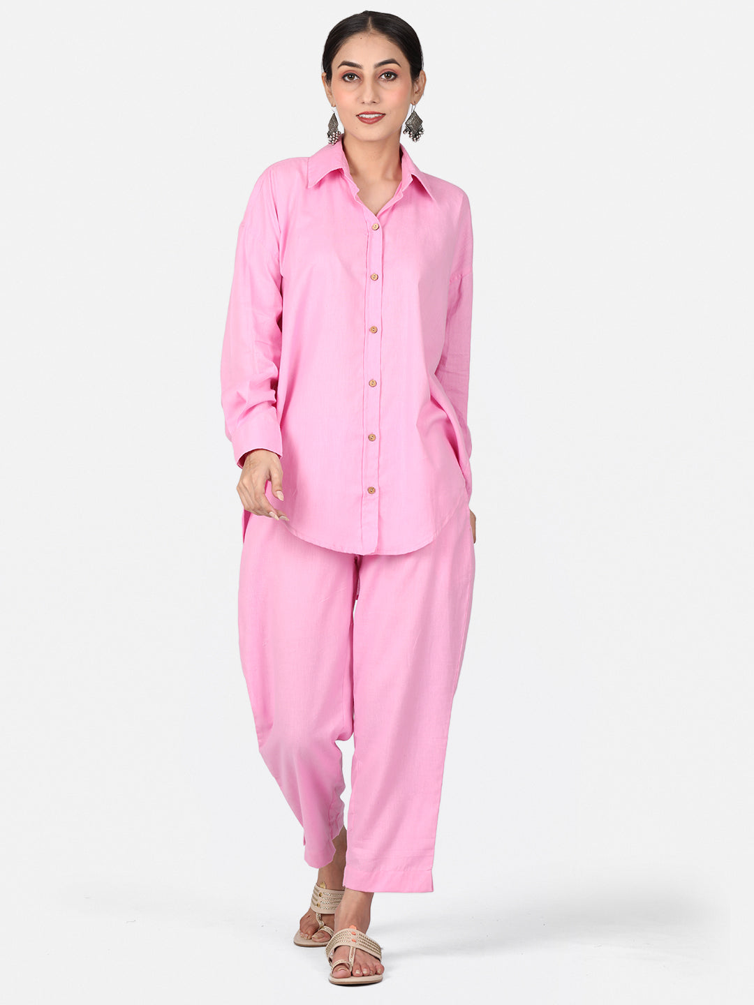 Baby Pink Cotton Co-Ord Set